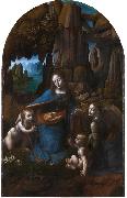 LEONARDO da Vinci Virgin of the Rocks,completed (mk08) USA oil painting artist